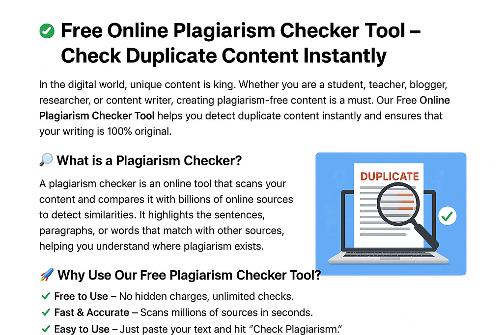 plagiarism checker Tool