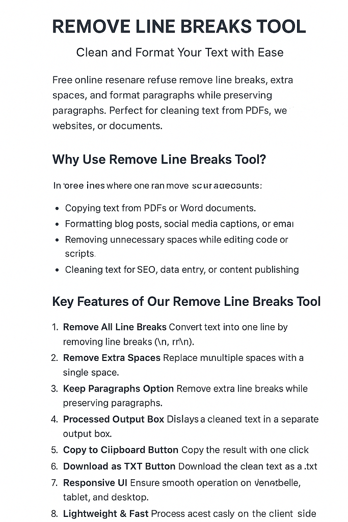 remove line breaks